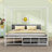 Emenie Queen Size Metal Canopy Platform Bed with Twin Size Trundle and 3 Drawers-1083768285