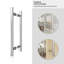 JUBEST 16 in. Steel Barn Door Hardware Modern Double Sided Round Pull Handle (H Shape)-78696782