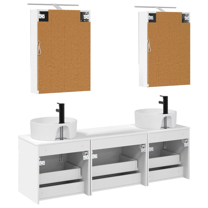 Vanity & Mirror Set, White