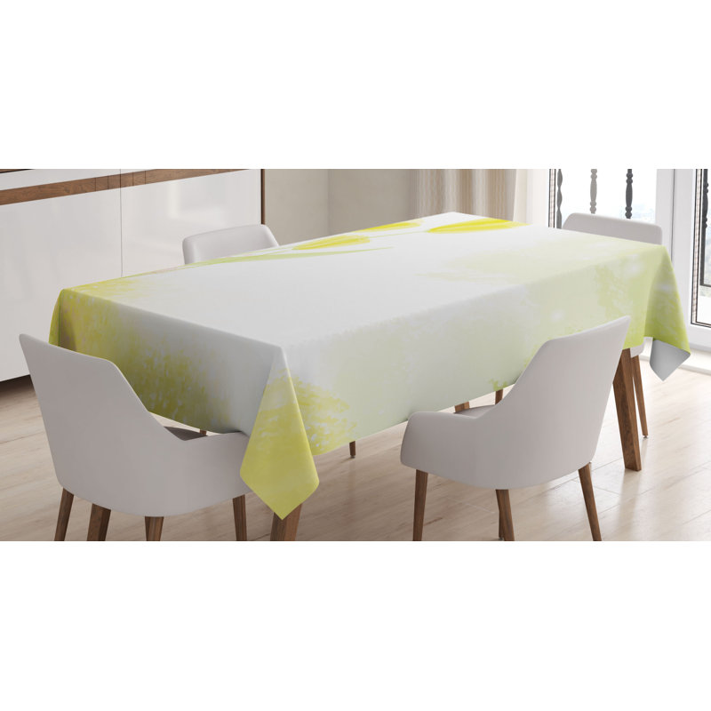 Ambesonne Tulip Tablecloth, Watercolors Background With Soft Pure Pastel Tone Effects Heralds Of Spring Design, Rectangular Table Cover For Dining Room Kitchen Decor, 52" X 70", Green Beige