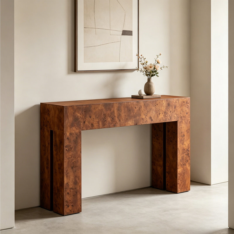 Console en bois de style américain., 29.5" H x 47.2" W x 15.7" D