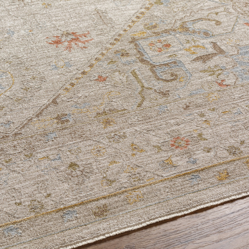 Tapis oriental en polyester tissé à la machine Don, Rectangle 6 pi 7 po x 9 pi 6 po