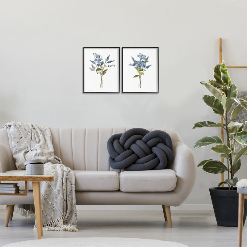 Geranium Sprig Bundles, ensemble de 2 giclées encadrées, design par Carol Robinson, H 14 po x l 22 po