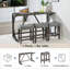 Ensemble de table de bar 4 pièces avec prise de courant, ensemble de table de bar et de chaises, ensemble de table de bar avec 3 tabourets rembourrés pour le salon, la salle à manger, la salle de jeux, gris foncé-1828386972