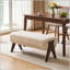 Banc en tissu de chenille décoratif moderne, banc d'entrée ergonomique rembourré avec pieds en bois massif, repose-pieds rembourré pour vestibule et chambre à coucher-133461512
