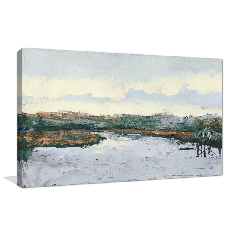 «Le long de l'eau», reproduction de peinture à l'huile, H 31,5 po x l 31,5 po x P 1 po, Toile tendue