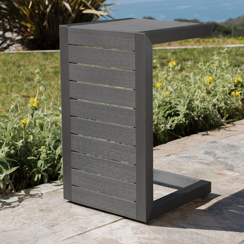 Table de patio grise - aluminium, eau extérieure et design attrayant