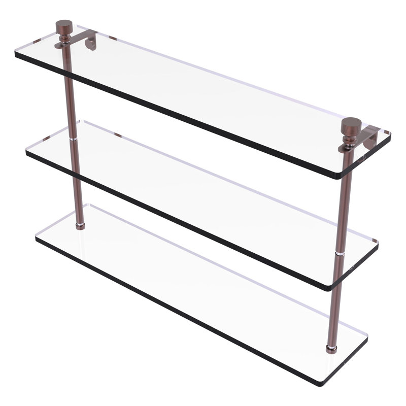 Ballenas 3 Piece Tiered Shelf, Antique Copper, 15" H x 22" W x 5" D