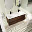 Meuble-lavabo double mural 48 po avec comptoir en résine