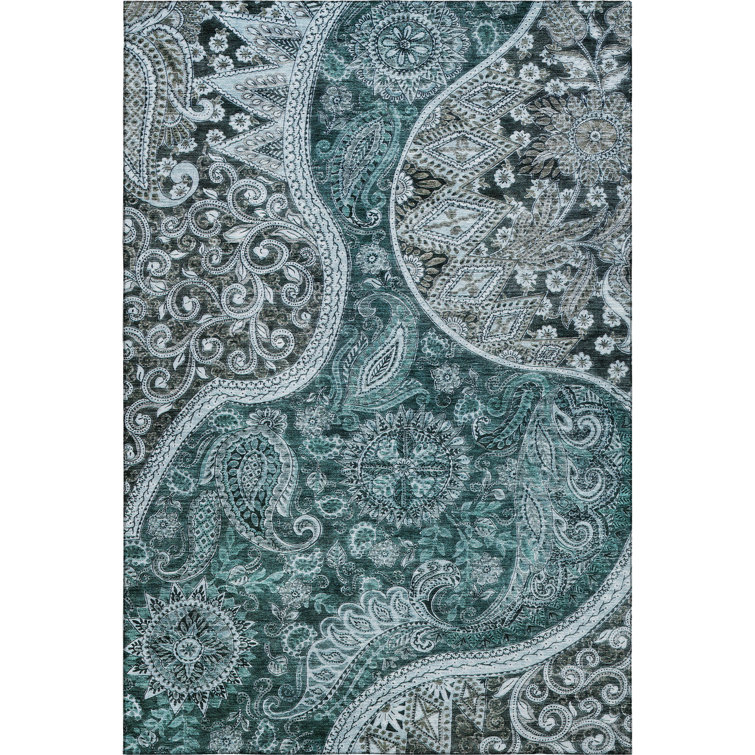 Premium Machine Washable Jamestown AMF1078 Swirl Rug