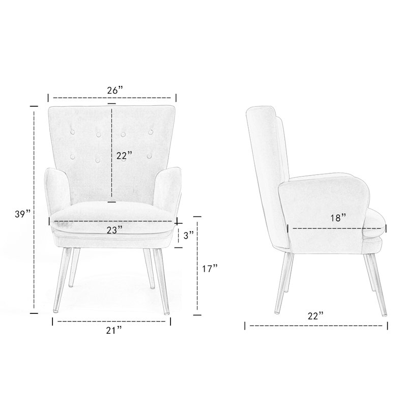 Fauteuil capitonné et rembourré