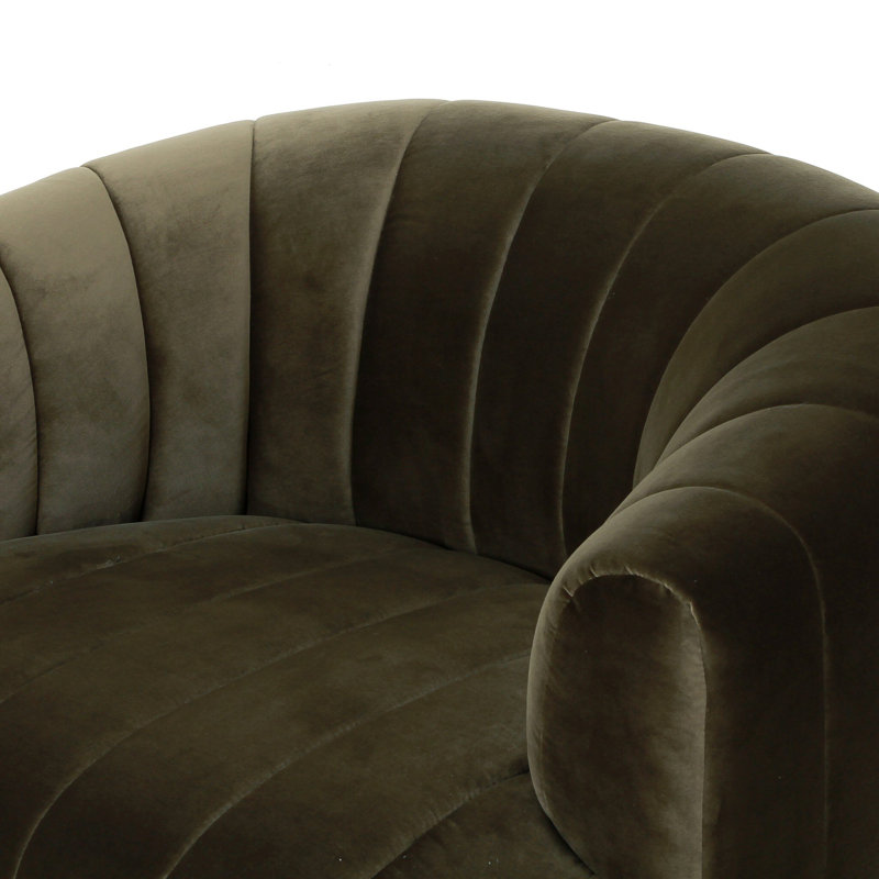 Elliana Swivel Barrel Chair, Surrey Olive Velvet