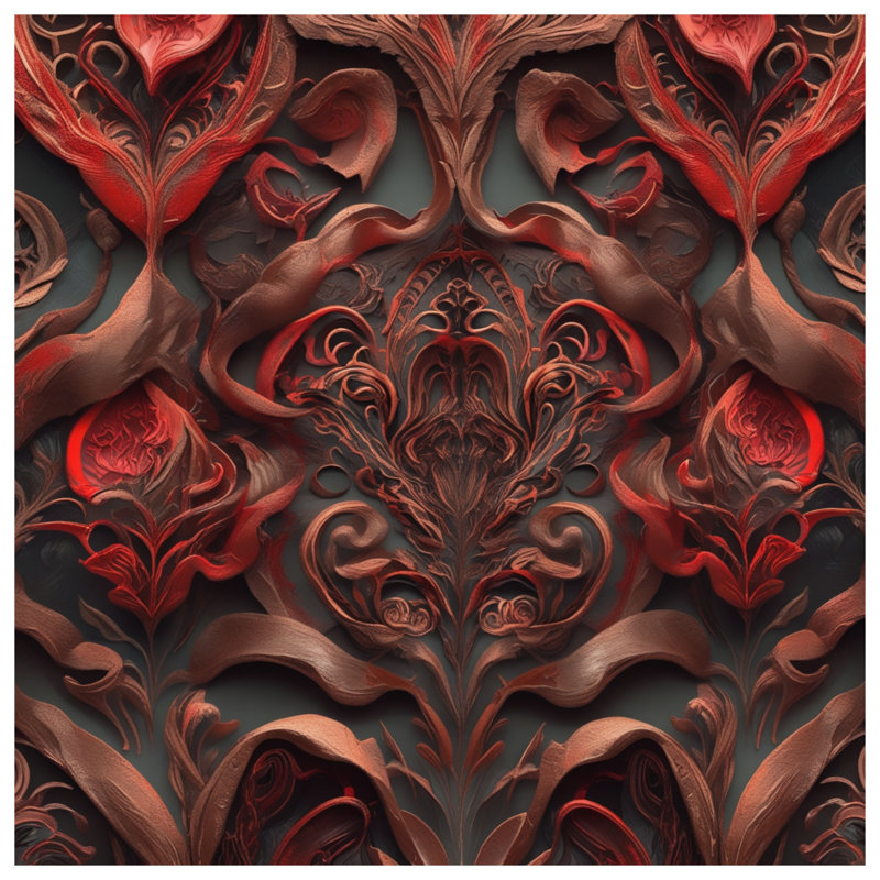 Tapis de bain complexe à motif floral rouge, 24in W x 17in L