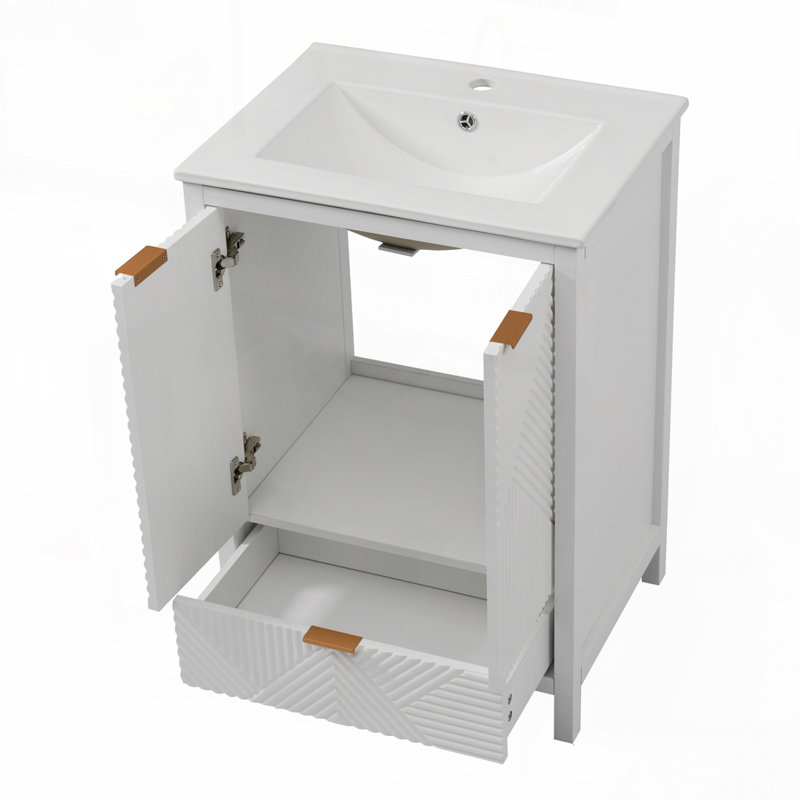 Bathroom Vanity with Sink, White