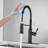 Matte Black Stainless Steel Touch Kitchen Faucet With Pull Down Spray, 360-Degree Rotatable Nozzle For Complete Sink Cleaning Activity, Corrosion And Rust- Nature, Convenient Water Temperature Flow-961880157