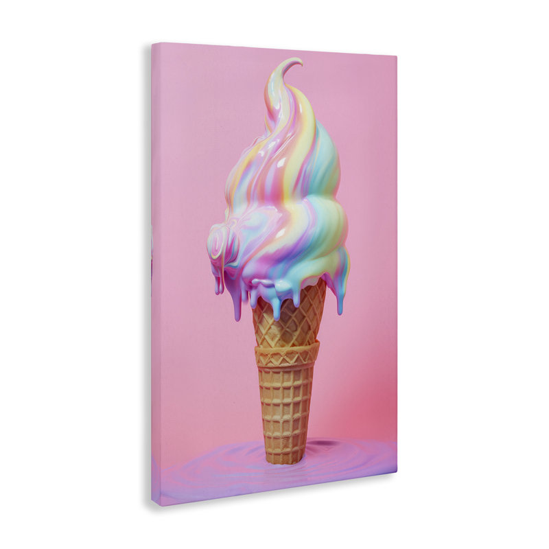"Dripping Pastel Ice Cream", art mural par Raymond Powers, H 36 po x l 24 po