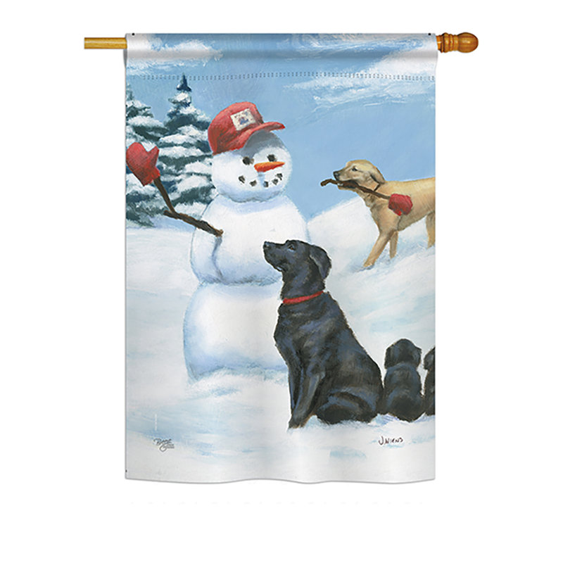 « snow pals nature », animaux quotidiens de polyester de 2 côtés 40 x 28 po drapeau maison