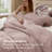 Bedsure 100% Washed Cotton Duvet Cover Queen Set - Minimalist Cotton Beding Set For All Season（set of 3）-125402771-106246591
