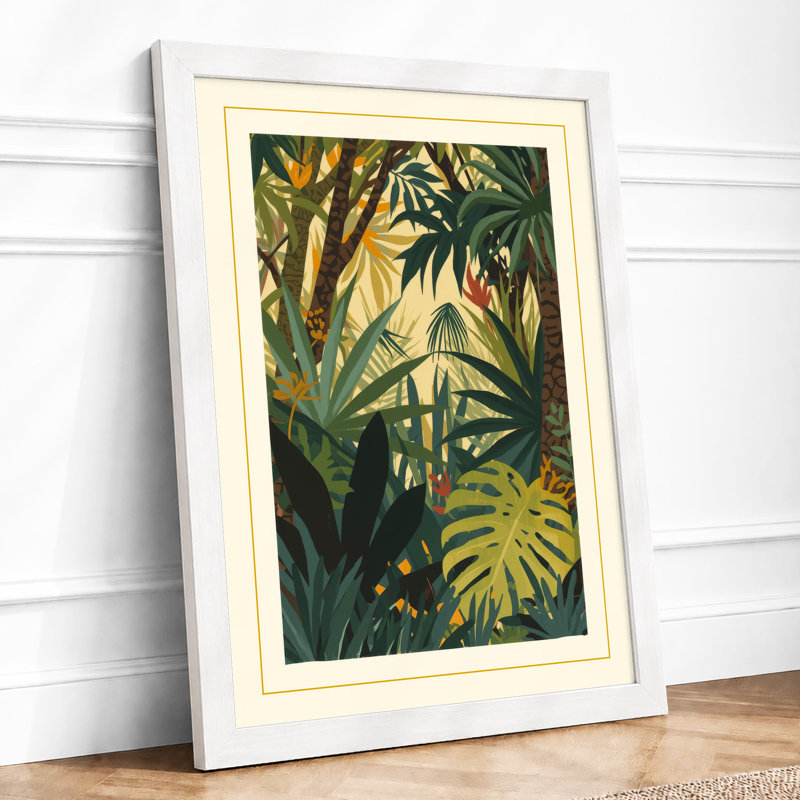 Jungle Canopy Tropical - Framed Print, A1 - 84.1 x 59.4 cm, White