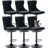 Modern Upholstered Black Swivel Velvet Bar Stools (Set of 4)-968169768-959676543