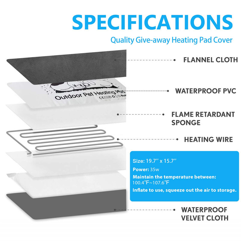 Gray Velvet Waterproof Heated Pet Bed for Small Animals