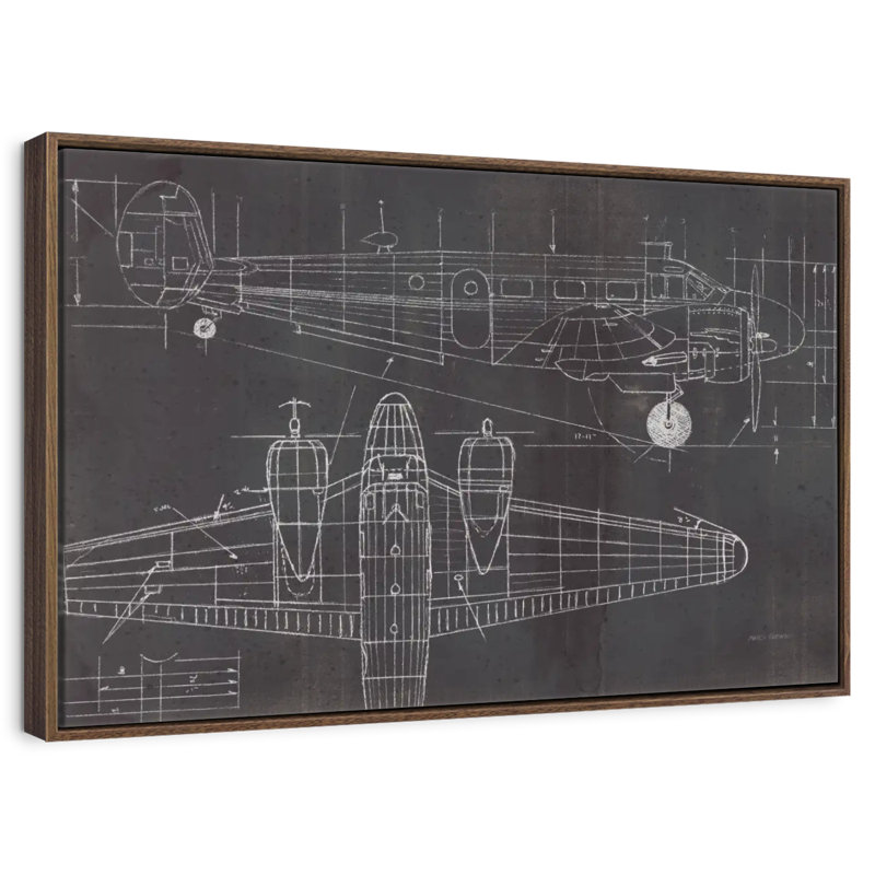 Plan de l'avion, Cadre flottant noyer, 43 po x 29 po