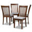 Ensemble de chaises de salle à manger en bois brun et noyer rembourré en tissu moderne et contemporain de Londres Aaditiya