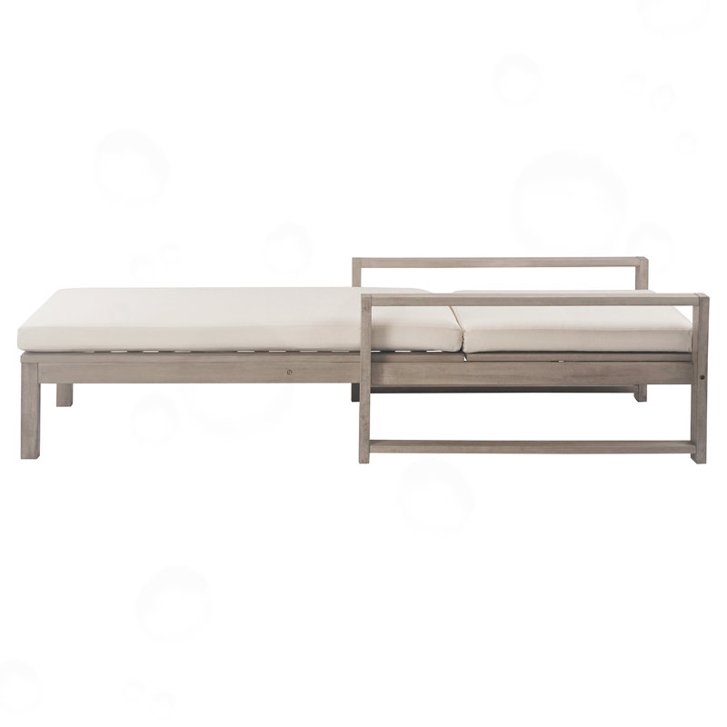 Chaise longue à 5 positions avec dossier réglable, Brun