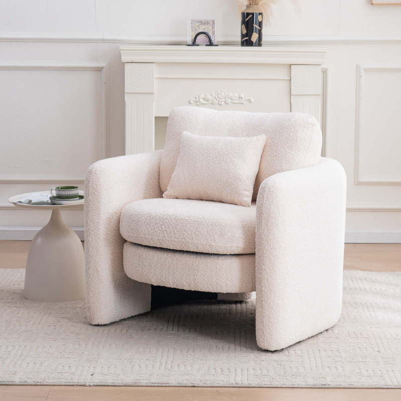 Chaise de coin arrondie moderne, Beige