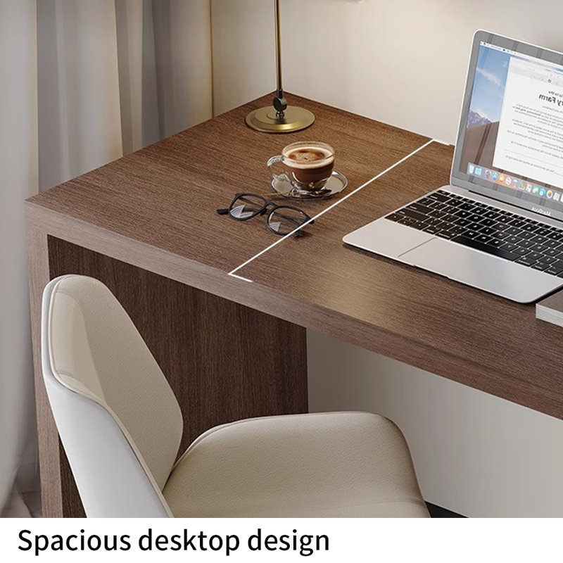 Bureau moderne de style minimaliste, H 29,53 po x l 62,99 po x P 23,62 po, Noyer
