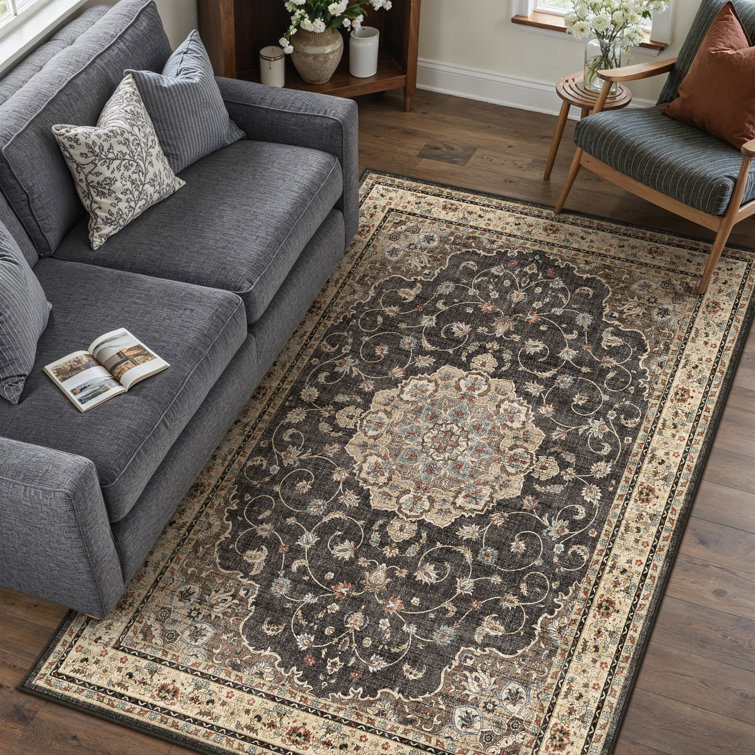 Tapis noir de style persan Haven