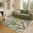 Machine Washable Indoor/Outdoor Chantille ACN2336 Botanical Rug-2095396117