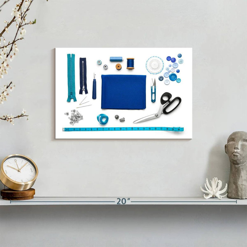 Senne Blue Sewing Kit, 8" H x 12" W