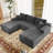 Koli Boneless U-shaped Cloud Sectional Sofa Couch, Compression Modular Sofa, Corduroy-10072533-10072532