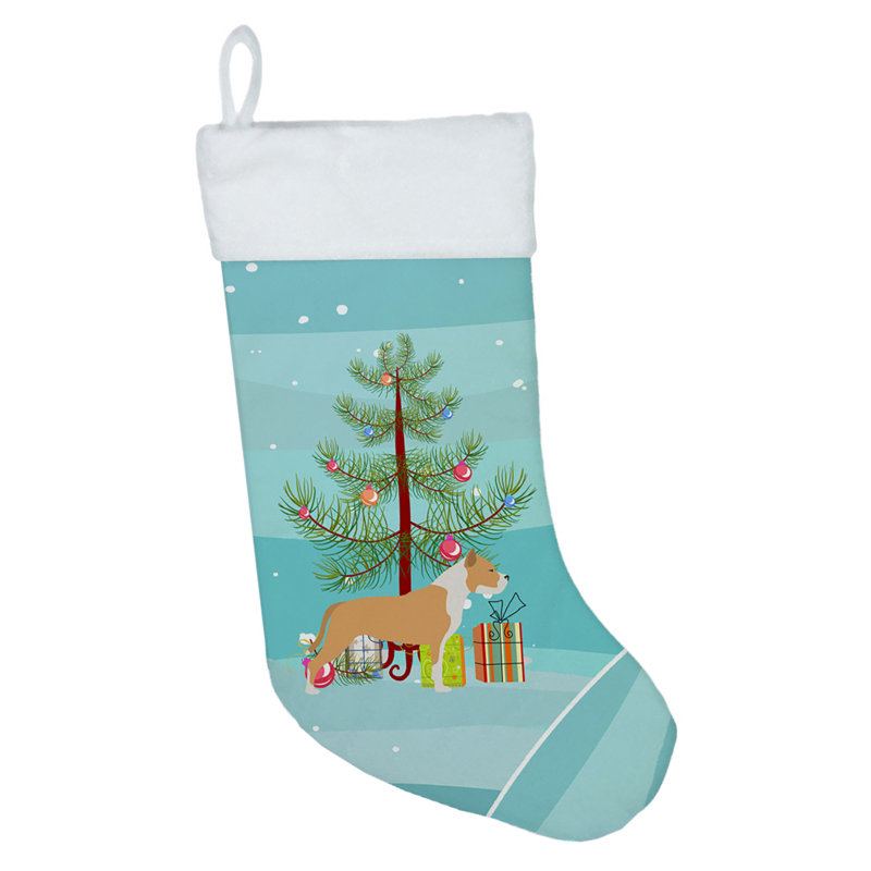 Chaussette de noël joyeux de noël, Staffordshire bull terrier