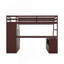 Lit mezzanine simple avec 7 tiroirs, 2 tablettes et un bureau