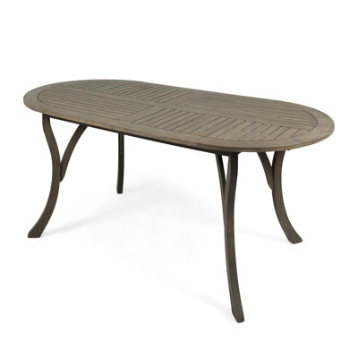 Wood 70" Patio Dining Tabletop - Modern Gray Surface Furniture Graceful Aura For