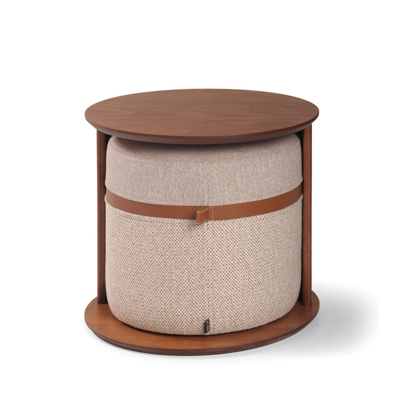 Mono Kangaroo Solid Wood End Table, Light Walnut/Gray