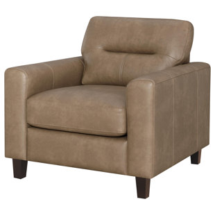 Scotland Faux Leather Upholstered Track Arm Chair