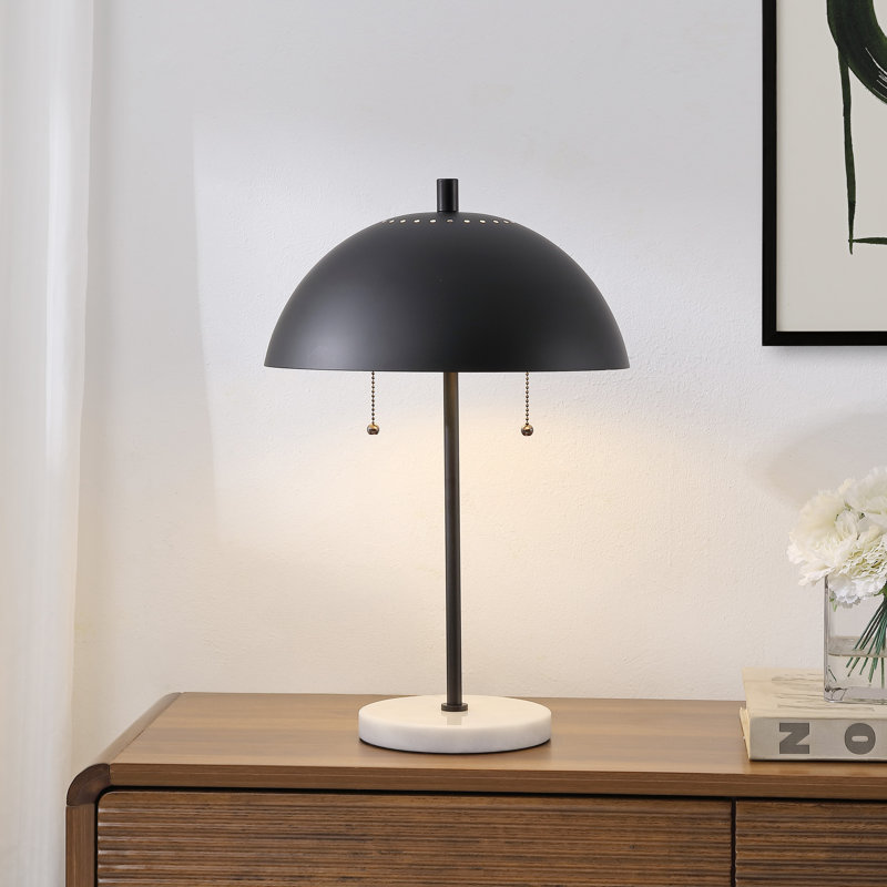 Marr 21" Table Lamp, Black/White
