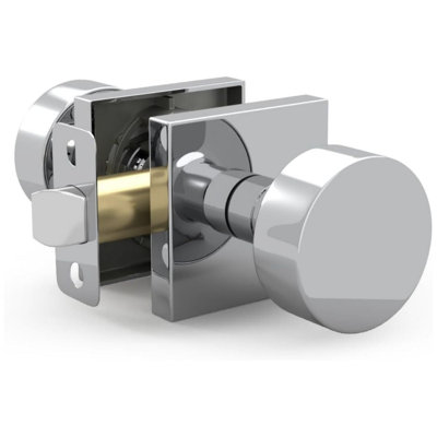Poignée de porte intérieure réversible avec rosette carrée Mega Handles Suana | Serrure de porte de passage moderne en acier inoxydable pour chambres à coucher, salles de bain et couloirs