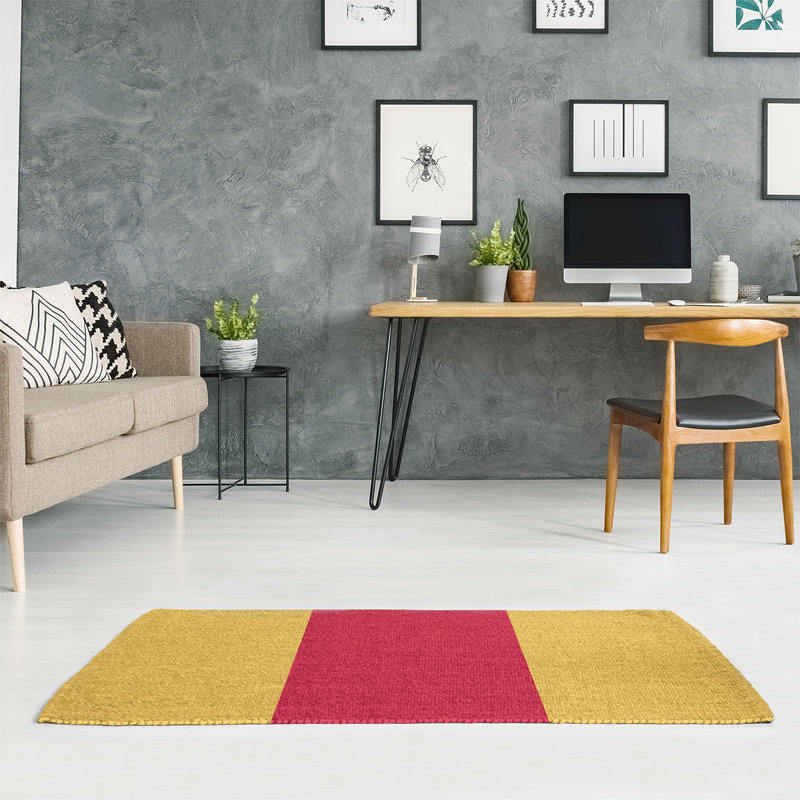 Tapis de zone rouge/jaune, Rectangle 5 pi x 7 pi