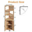 Bibliothèque de rangement 69 "H x 17,7" l en rotin et bois avec portes, tablette d'angle à 3 niveaux avec armoire-701467032