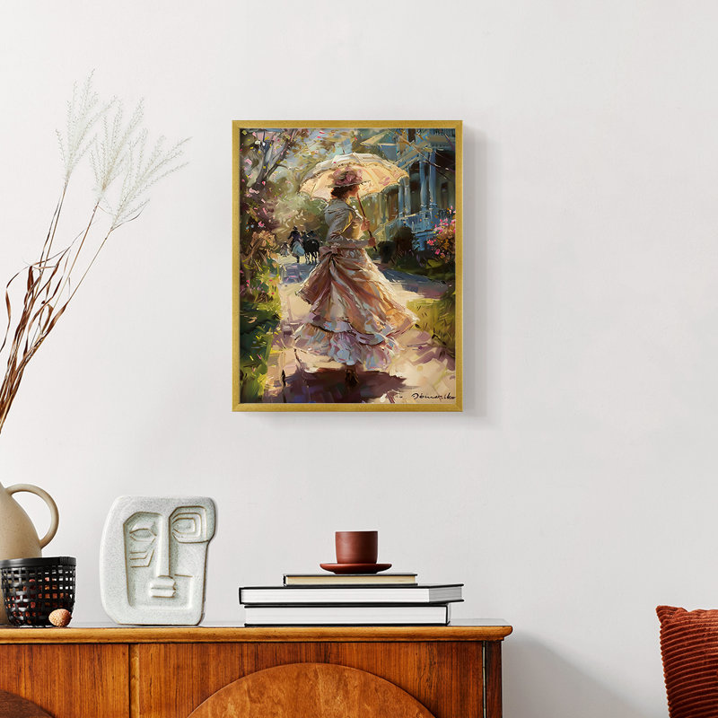WOMEN-CLxxi - reproduction d'art encadrée - prêt à accrocher, Or, H 10 po x l 8 po
