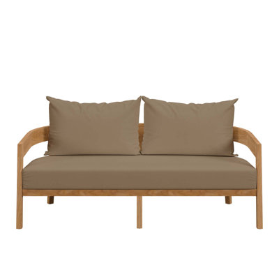 Modway Brisbane Teak Wood Outdoor Patio Loveseat