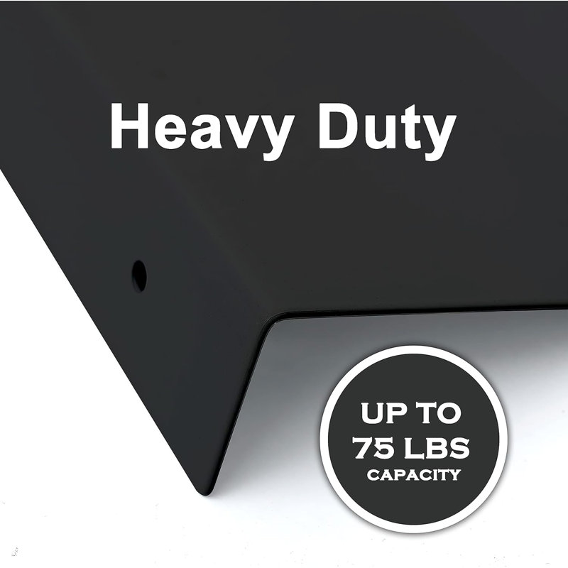 Black Steel Industrial Floating Wall Shelf 48" x 8"