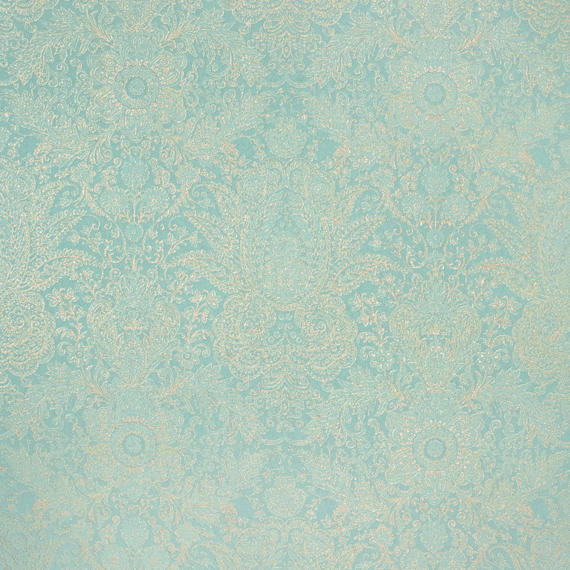 Precious Collection Glitter Brocade Damask Wallpaper Roll, Teal