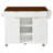 Rolling Fluted Kitchen Island With Drop Leaf And Power Outlet