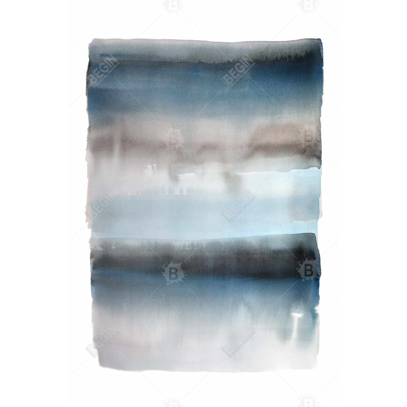 Rayures bleues - Toile illustrative pour la salle de bain