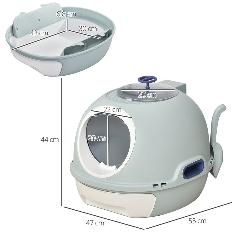 Plastic Litter Box Enclosure with Scoop